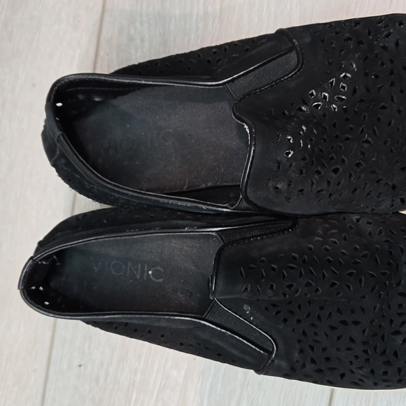 Vionic Women Leather Platform Loafer Slip on shoes sz 9 - Picture 5 of 16